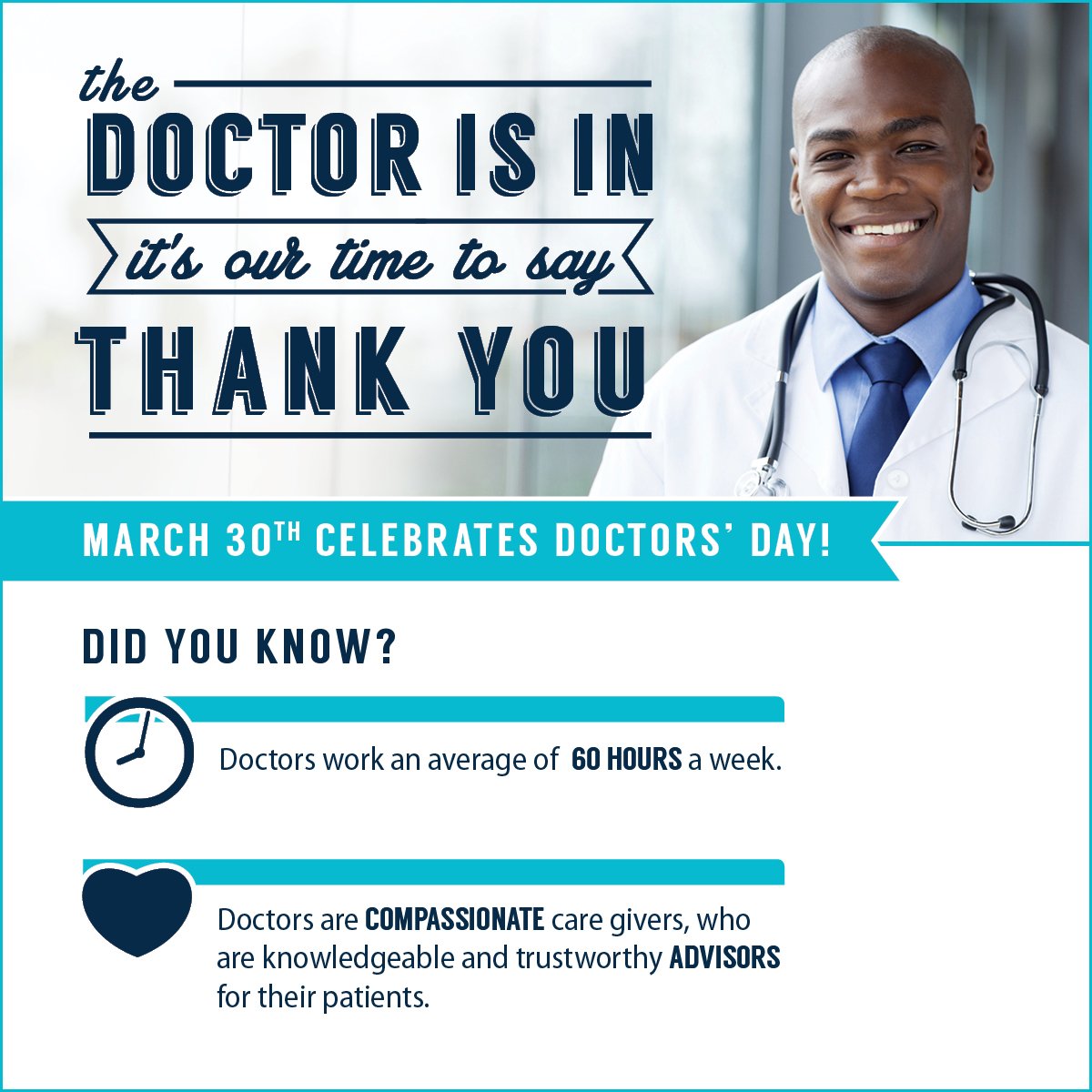 HCAHouston's tweet photo. Happy #NationalDoctorsDay! We appreciate all of the dedicated physicians who provide compassionate care to our Houston community. https://t.co/rMDdxZv3ZL