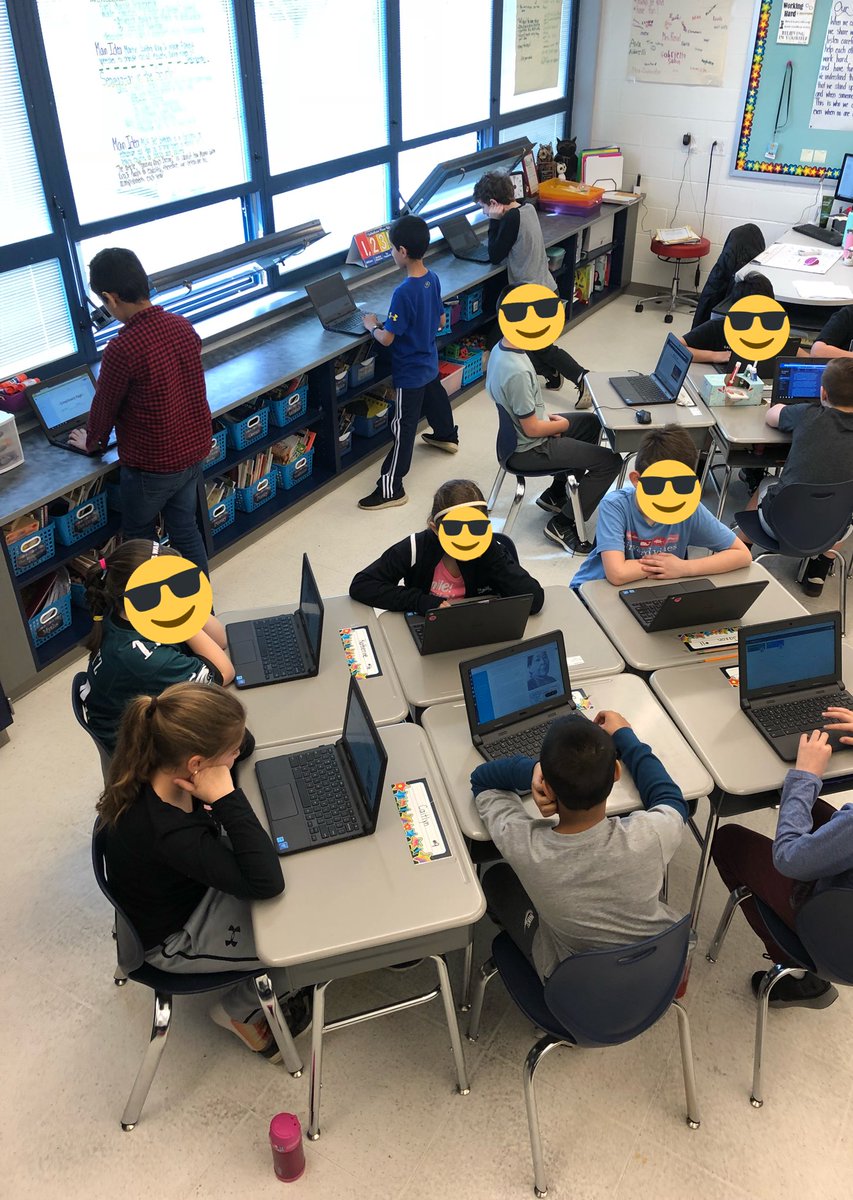 Today we celebrated all of our hard work during our Nonfiction unit! My class and <a href="/MrsVentre/">Jessica Ventre</a> ‘s class shared our SS websites with one another 📝💻 #robbinsvillek12