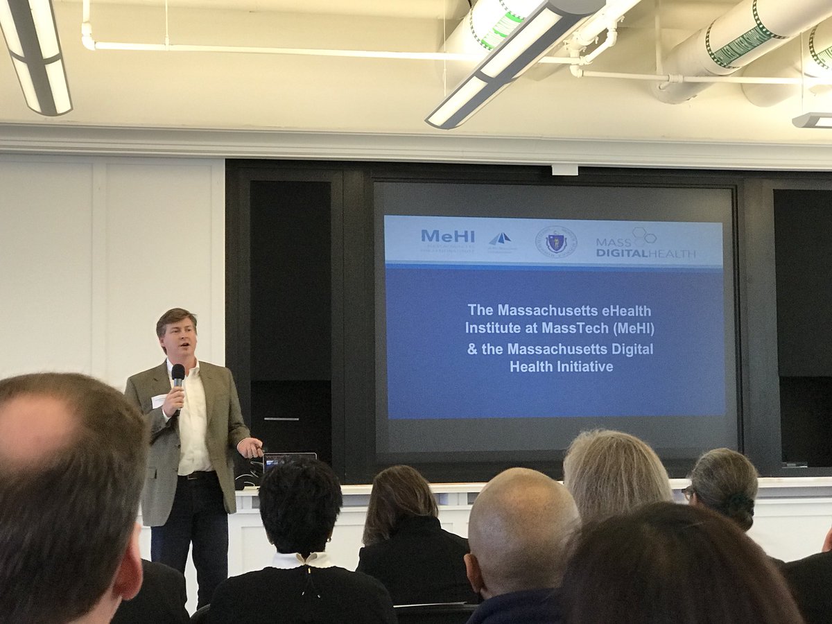 BWHiHub's tweet photo. Now onto digital health strategy and activity in Massachusetts. Laurance Stuntz @MassEHealth addresses the creation and vision of digital health ecosystem in the Commonwealth #HHSstartupday #HHSstartupBOS https://t.co/wlMCvzZkjV