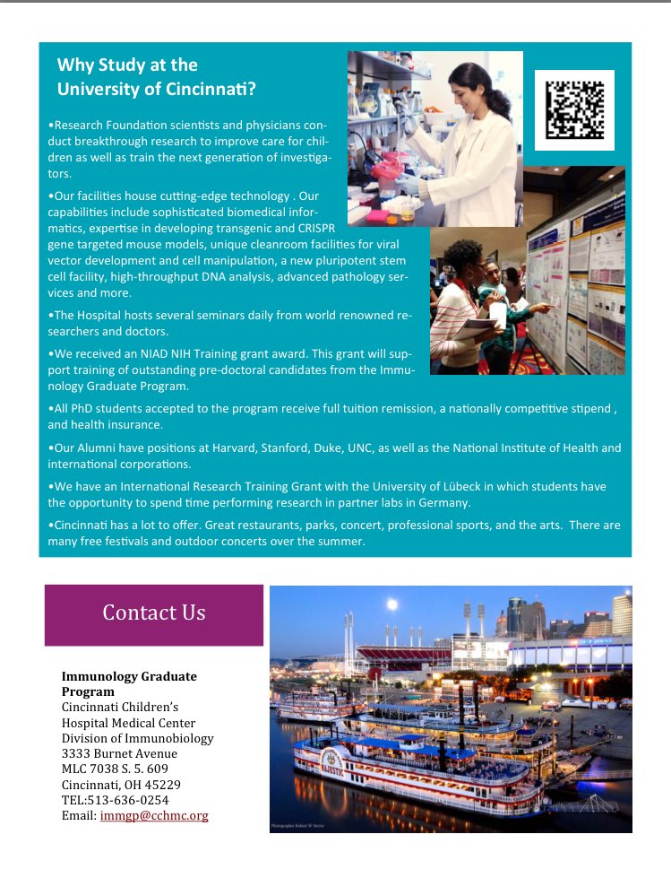 More about the Immunology Graduate Program at UC/CCHMC!