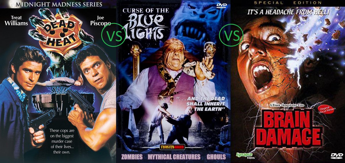 NeoTrashVideo's tweet photo. April is here, and with that, a new movie standoff! This time courtesy of our good friends at Only Flesh, who will be performing live at intermission. So, which flick should it be? Curse of the Blue Lights? Dead Heat? Brain Damage?  Vote at the FB page! https://t.co/IuDIiwRwEu