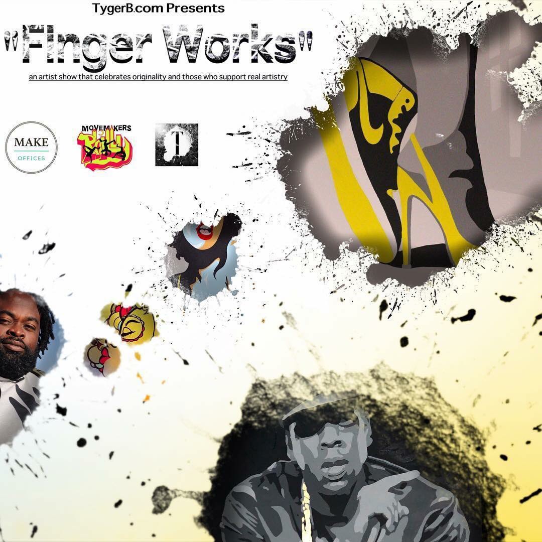 CinCityM's tweet photo. TONIGHT!! @TygerB_com presents #FingerWorks, an art show where you can check out @jae_martin and many more at 7pm! Open bar, visual and performance art, giveaways, and a great staff. Tickets are $10 #art #artshow #artists #phillyarts #Philadelphia https://t.co/SQr6Lxtv3X
