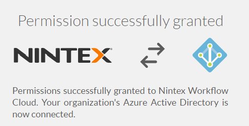 BradOrluk's tweet photo. Did you know that integrating your @Nintex #WorkflowCloud tenant into #Azure #activedirectory is a piece of cake? Just visit the NWC - Settings page and login with an AD admin account! #SSO is #Sublime https://t.co/NbYVEq8jeK