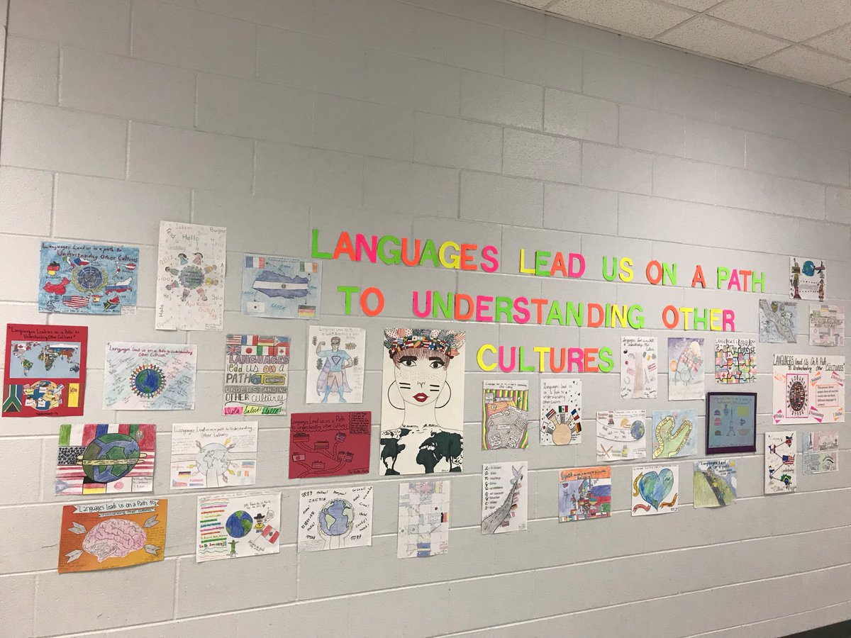 Martz_EDMS's tweet photo. EDMS students celebrate National Foreign Language Week.                      “LANGUAGES LEAD US ON A PATH TO UNDERSTANDING OTHER CULTURES” https://t.co/L9ugGYYGqY