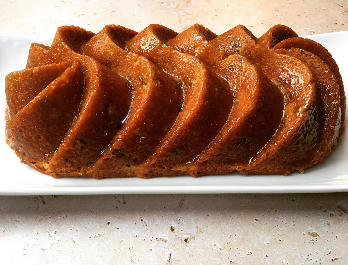 The very first bake in my new bundt tin, an orange and walnut loaf, covered in an orange sugar syrup. The heritage bundt from <a href="/NordicWareUK/">NordicWareUK</a> has always been my favourite so had to add this variation to the collection! #bundt
