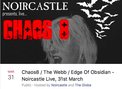 EdgeOfObsidian's tweet photo. Come on down to @theglobene4 and rock out with us till you drop! £3 entry, doors at 7pm and live music from 8pm 🖤🤘 https://t.co/m11XgahuYJ