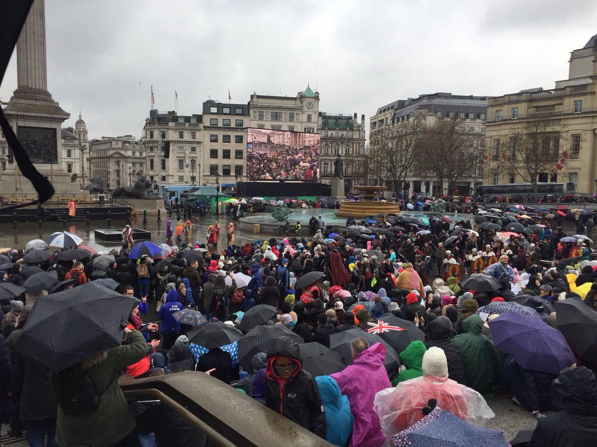 MetTaskforce's tweet image. @MPSWestminster. Well done and  many thanks to #SWTSG for braving the rain at the Trafalgar Sq Good Friday Passion Plays today. This was part of an #OpFractus multiple Taskforce Counter Terrorism deployment today. Working together to keep London safe.