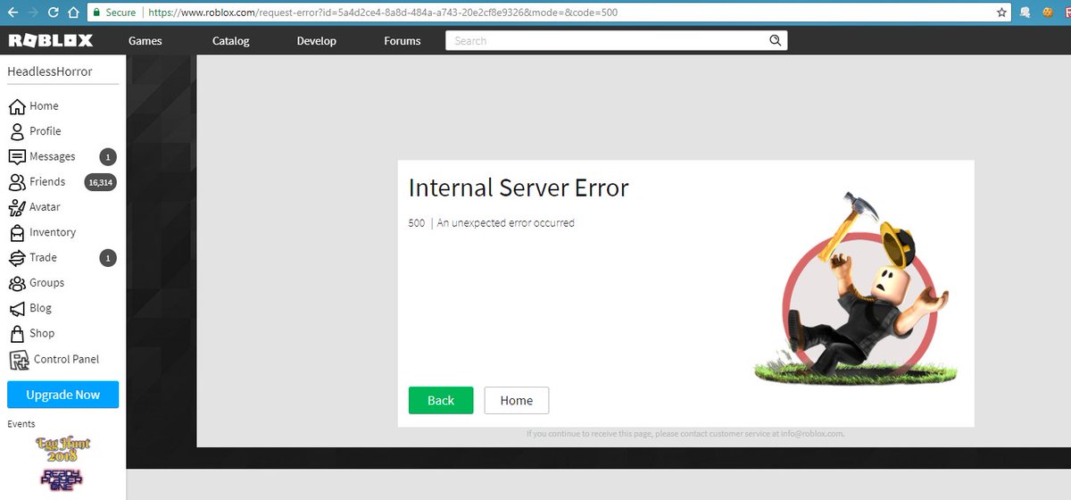 Tom Durrant On Twitter At Roblox Groups Page Is Down Does - an unexpected error has occurred roblox