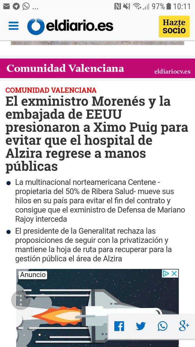 #Sanidad #SanidadPública #XimoPuig #Alzira #Morenés #ComunidadValenciana PSOE #PSPV #Vergüenza #Asco #Respeto 
 #BastaYA #PP #EEUU #Dolores #DIGNIDAD #RiveraSalud Intolerable espero que no cedan nunca a estas presiones..ya vale de #negocio y mangoneo con la #Salud de tod@s.