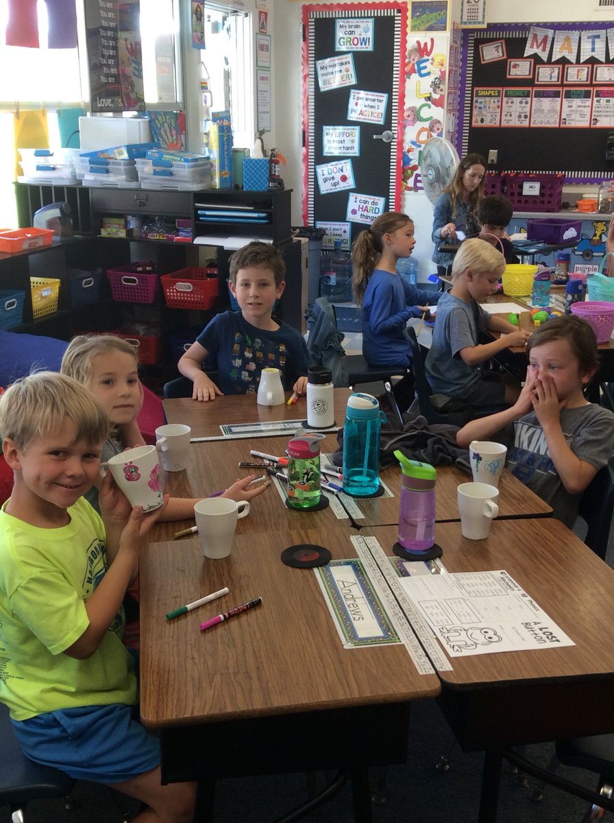 SeasonLeech's tweet photo. Spring Center fun... Building geometric shapes with toothpicks and play-doh, writing thank you notes to our military service members, opening eggs to create addition and subtraction equations, and decorating mugs for our PNO class auction.  #hvepride https://t.co/OfK51zcJYR