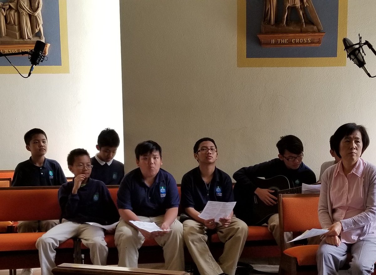 SPCSchoolATL's tweet photo. Our 8th graders led us in a moving experience of the Living Rosary and our middle school boys chorus provided leadership in the singing of hymns. https://t.co/bIrv2p5sFy