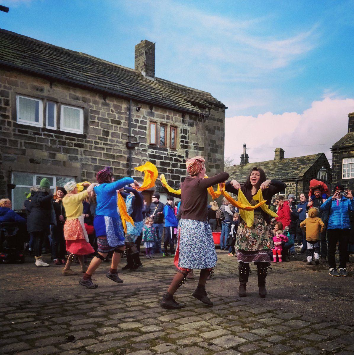 JohnMcArts's tweet photo. #PaceEgging and #MorrisDancing in #Heptonstall near #HebdenBridge - a proud, ancient local #GoodFriday tradition #PaceEgg #PaceEggers https://t.co/JE7UB3Cbsj