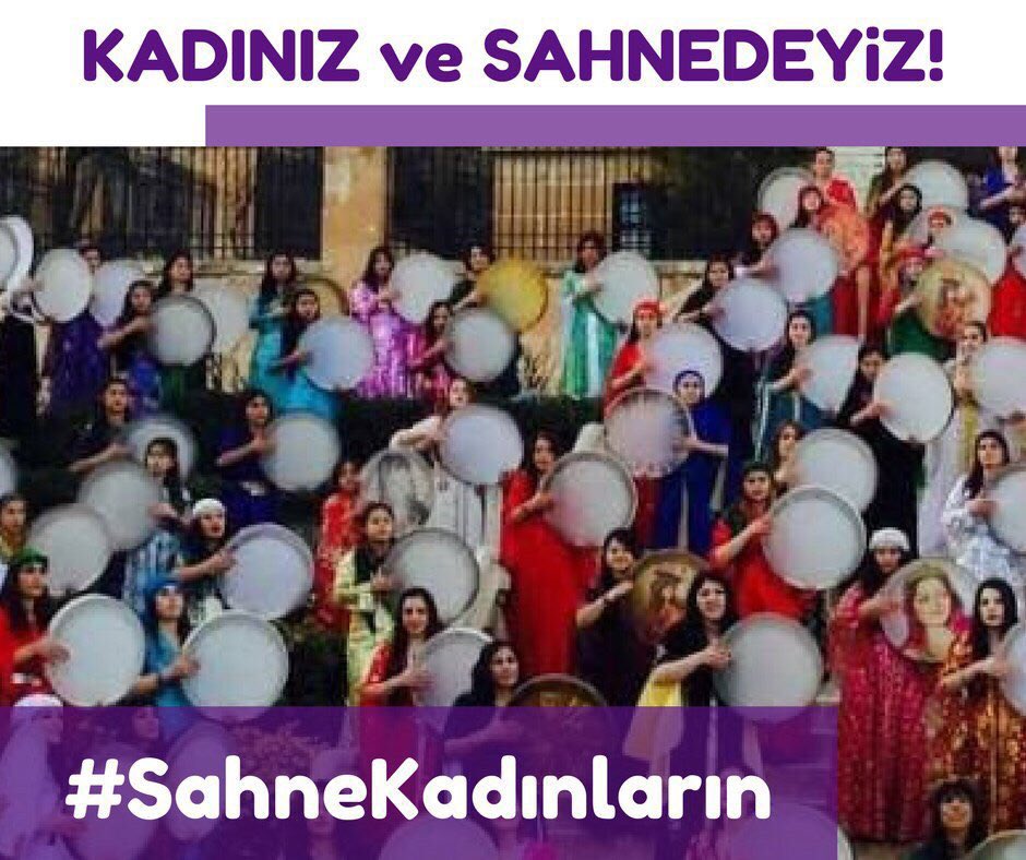 feministkolektf's tweet photo. “Tiyatro varsa ben varım” diyen Afife Jale gibi baharın sanatla, direnişle, isyanla geleceğini bilen biz kadınlar sahneden inmiyoruz. Sahneler, sokaklar, güzel günlerin umudu bizim değilse kimin ? 😊💜💃🏽 #SahneKadınların https://t.co/iFAlaFkLwg