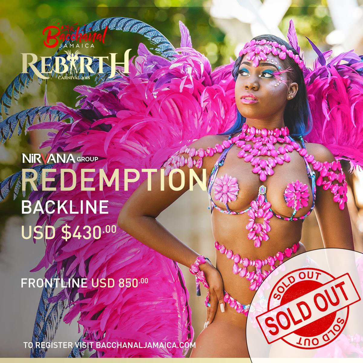NirvanaMagazine's tweet photo. So, our @BacchanalJA #Redemption section is now SOLD OUT!!! See you on di road!!! #BacchanalJA #NirvanaMagazine https://t.co/3hlRZ3HwNo