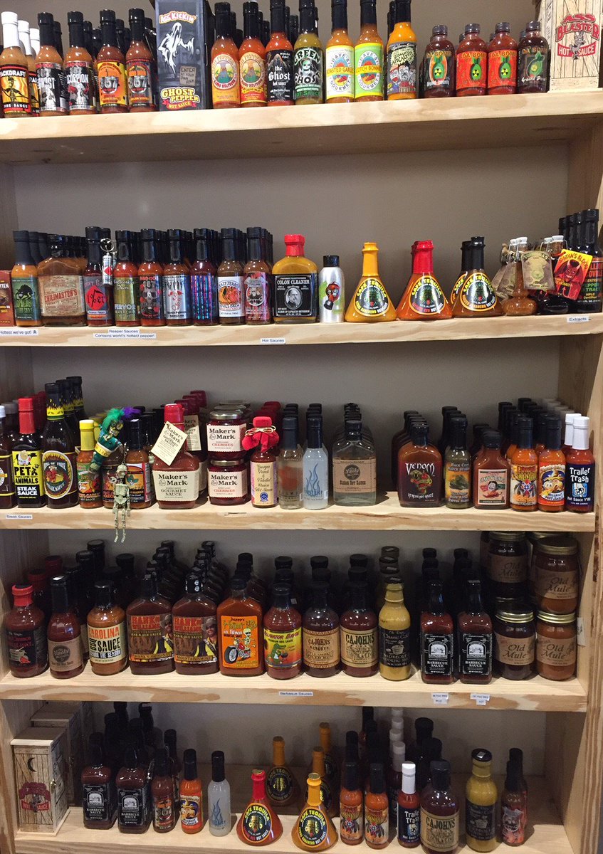 lakegeorgejerky's tweet photo. Hot Sauce in Easter baskets?!? We have a range of hot sauces from mild to FIERY hot (we are talking well over a million Scoville Units!!). Stop in and find the perfect sauces to kick things up a notch! 
#hotsauceheaven #easter #lakegeorgejerky #beefjerkyoutlet  #shoplakegeorge https://t.co/DF6fO5dcON