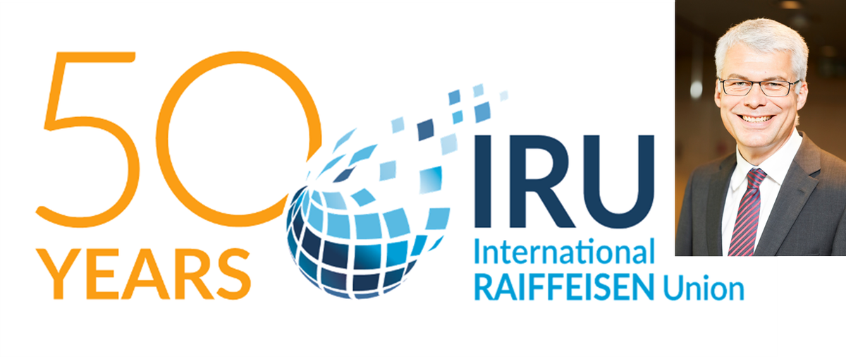 IRU_Raiffeisen's tweet photo. "Today we are proud to celebrate the 50th anniversary of IRU - International Raiffeisen Union. Founded on the occasion of Raiffeisen's 150th birthday, we continue to spread his cooperative idea and principles throughout the world." Andreas Kappes, Secretary General https://t.co/klTfNjzM2N