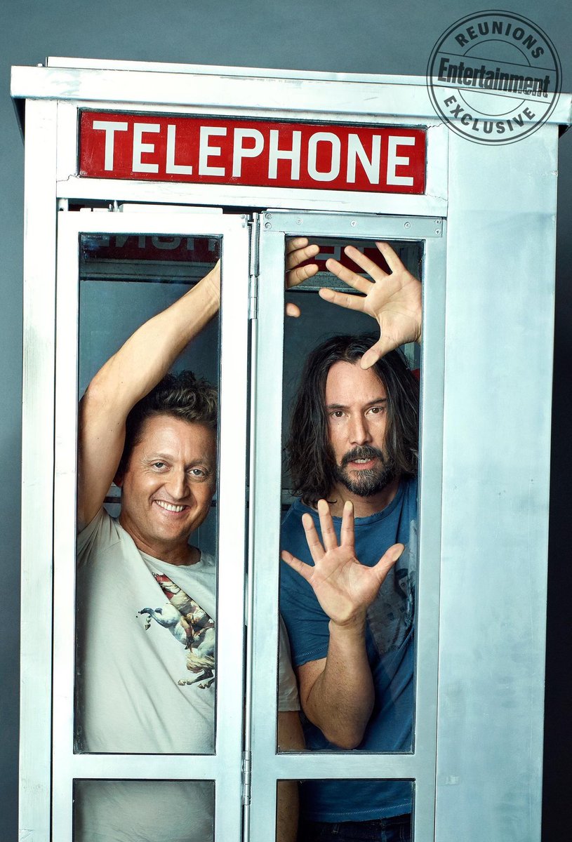 movienonsense's tweet photo. Bill and Ted Keanu Reeves and Alex Winter back together again. Hopefully we finally get to see Bill and Ted 3 #Bill&amp;Ted https://t.co/j4coYUUH55