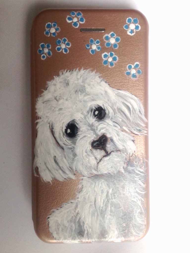 BagmeBeautiful's tweet photo. Phone flip case hand painted not printed from your dogs photo PM 4 options FB Bag me Beautiful https://t.co/LTXOgNBs97