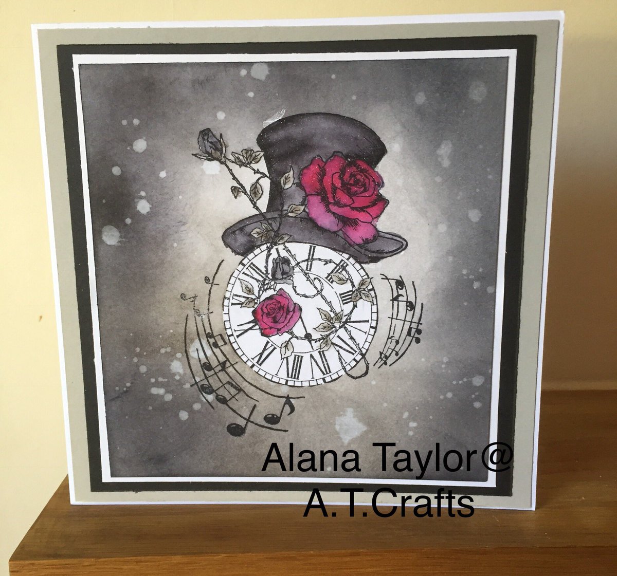 Here is a brand new card I made using watercolour pens and sparkle pens , Donna radcliff stamp   #craftersCompanion