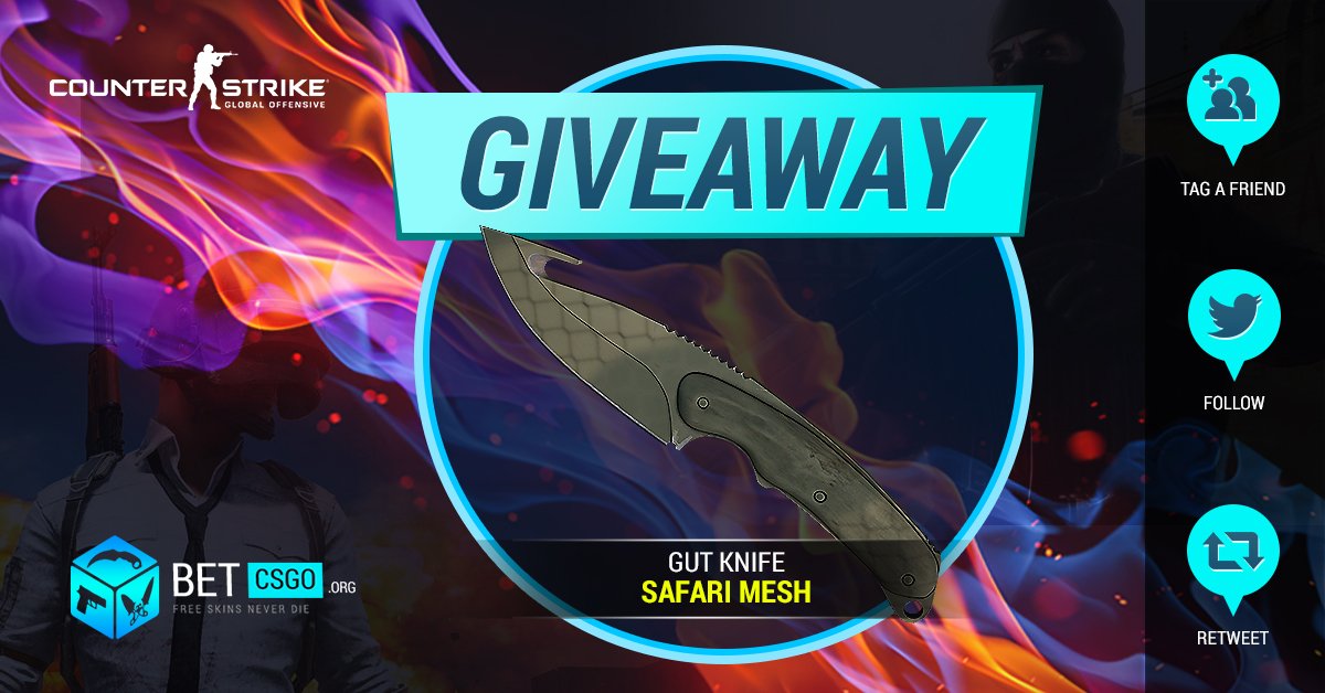 betcsgoorg's tweet photo. 🐰 7 DAYS: EASTER GUT KNIFE GIVEAWAY! 🐰

To Enter:
✔️ Retweet
✔️ Follow: @betcsgoorg
✔️ Visit Bet-CSGO: https://t.co/NvvZxGsed1                 
✔️ Tag a friend
✔️ Turn on our Twitter notifications

#CSGOGiveaway #CSGO #csgoskins #CSGOGambling https://t.co/3ccM7kGwvK