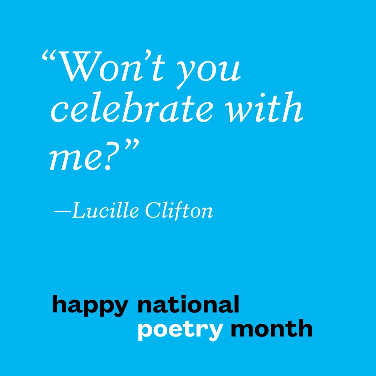 Happy #nationalpoetrymonth! We're proud to have launched this celebration in 1996 and to still be the official information hub for National Poetry Month today. Join us in celebrating with poems, poetry events, teacher resources, and more: poets.org/national-poetr…