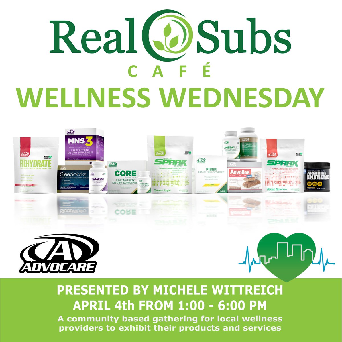 RealSubsCafe's tweet image. We are very excited to have Michele Wittreich presenting AdvoCare at the upcoming #RealWellnessWednesday on April 4th! We're looking forward to finding out more about their full line of wellness products.