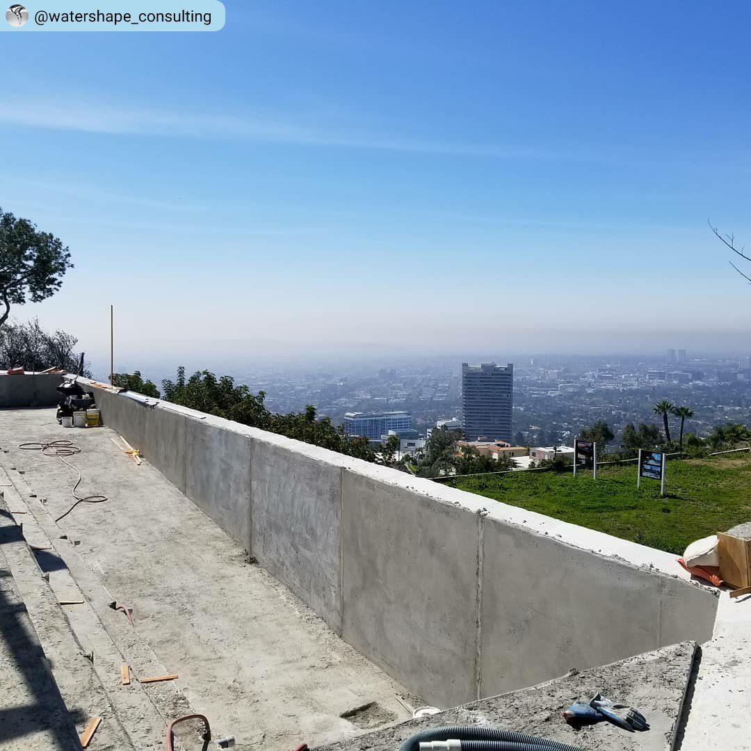 Latest project from <a href="/swdmasters/">Watershape Society</a> Watershape Consulting, Inc. ・・・ Floating walls and inching towards something beautiful in #beverlyhills. #justaddwater #triune #watershape