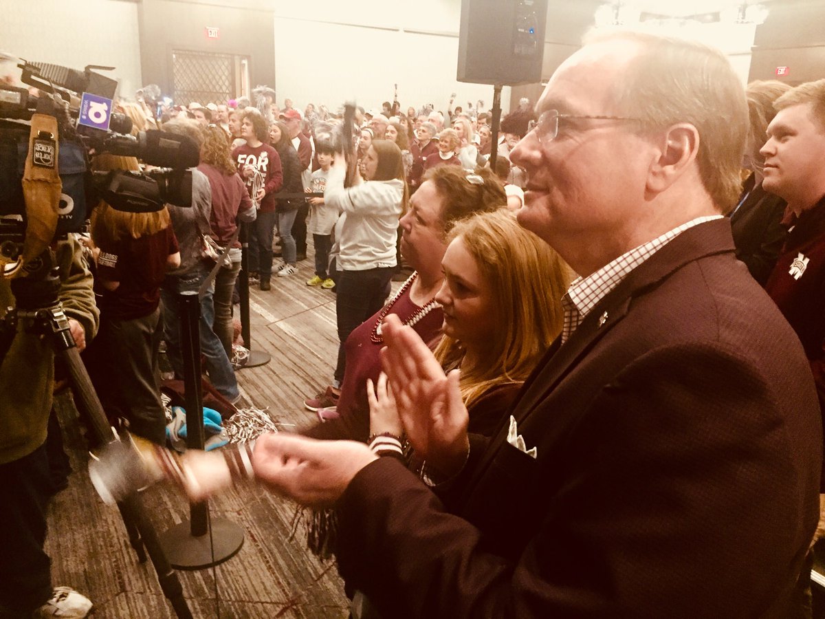 sidsalter's tweet photo. MSU pre-game pep rally in full swing with Dr. Keenum and daughter Torie and hundreds of Bulldogs in attendance at the Marriott team hotel. https://t.co/t2T5v3pJ4l