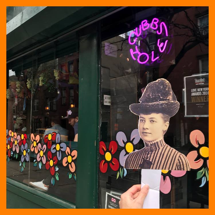 nyclgbtsites's tweet photo. #FlatAlice STOP #12: Alice is making a quick stop at @CubbyHoleBar (281 West 12th Street) on her #WomensHistoryMonth tour. Cubby Hole is one of the four remaining #lesbian bars in #NYC #GreenwichVillage #LGBT #LGBTQ #LGBTNightlife https://t.co/kdAwdUQUHD
