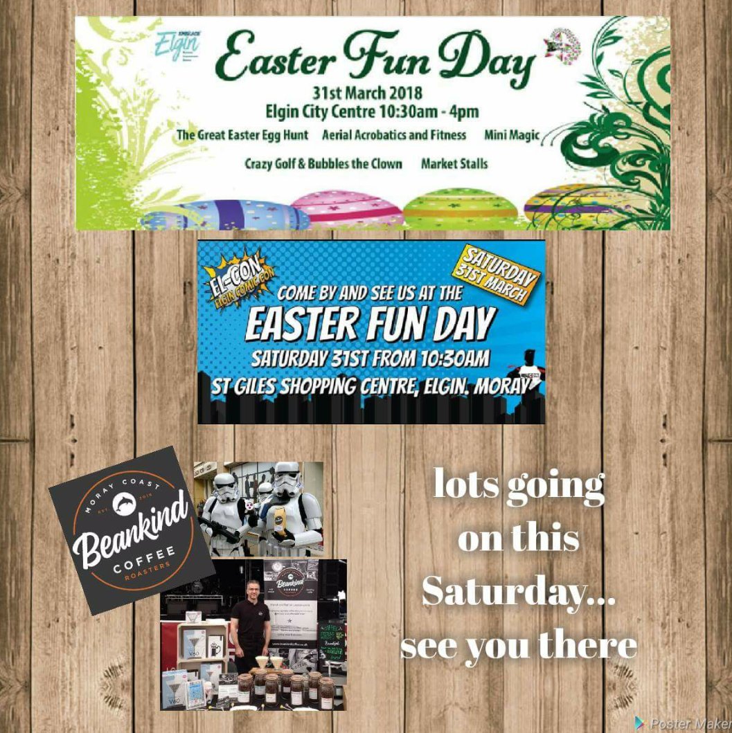 beankindcoffee's tweet photo. Something for the weekend folks...Elgin town centre on Saturday 31st March brings you a fun-filled day of activities with @ElConElgin and @ElginBID including the Farmers Market where you will find lots of fresh produce from local businesses including @beankindcoffee. https://t.co/mUii8810kr