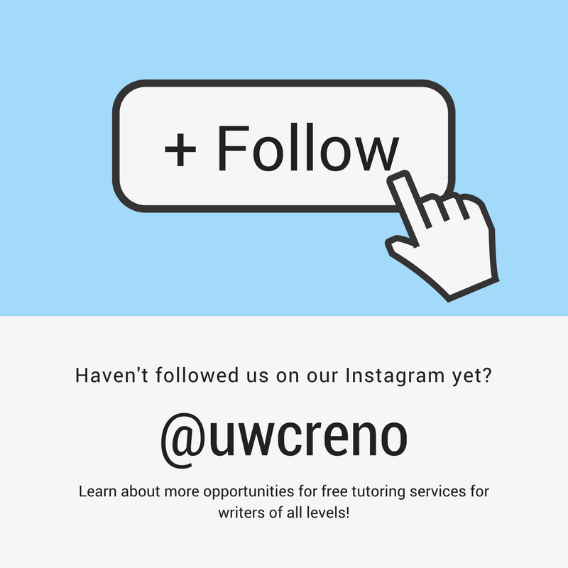 UNRUWSC's tweet photo. Follow us on all social media accounts, so you don't miss out on any of our events! #UNRWriting https://t.co/bOh0NygqhV
