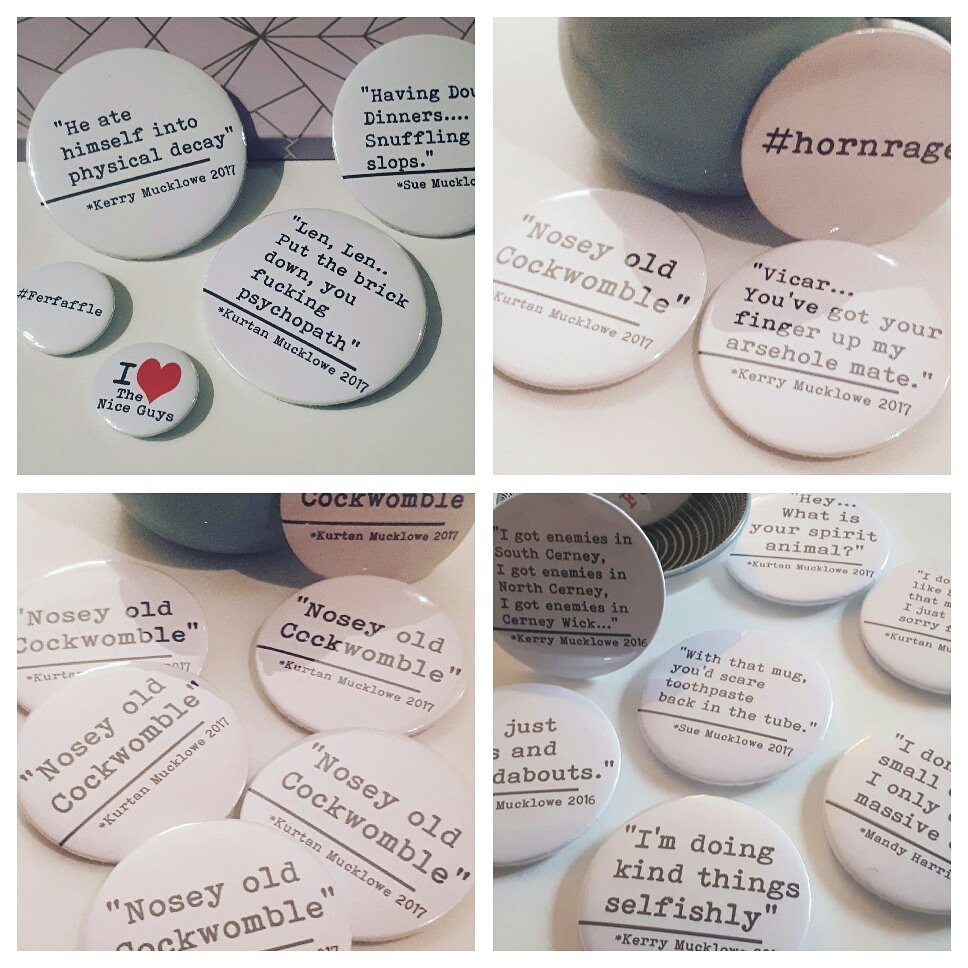 BadgerArtful's tweet photo. All badges including #thiscountry collection 15% off all weekend until Monday. @ferrifrump @KathyBurke surely everyone needs a #cockwomble badge?! #ferfaffle #littleredridingtwat #ididadumpinatent #ivegotenemies #thecotswolds https://t.co/VY2Hs8S6NI https://t.co/wmCTI2aeNI