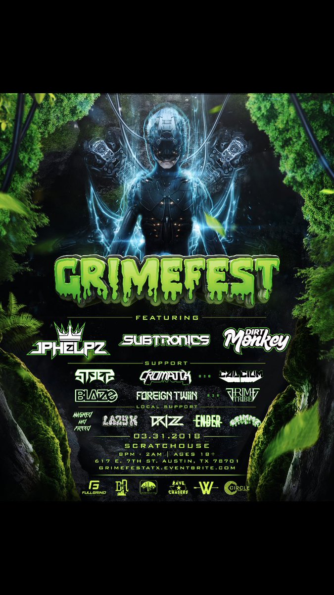 drizzdub's tweet photo. My set for @GRIME_FEST tomorrow night is fuckin heavy. Buncha originals and some unreleased from ya boi too.

I’m on 10-1050 come catch ya boi throw down. 

Side note — bunch of other talented homies on this lineup. Get there early! https://t.co/kfA0oglmNf