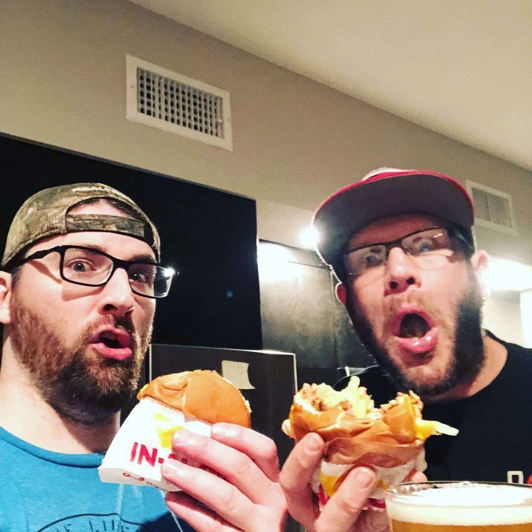 Unearthofficial's tweet photo. Nick Pierce has finished tracking drums for the new record with Adam D.  Up next will be the rest of the guys tracking with the albums producer, Will Putney.  

#NickPierce #adamdutkiewicz #Unearth #inandoutburger #drums #metal #NewAlbum https://t.co/X6tD9JQSCm