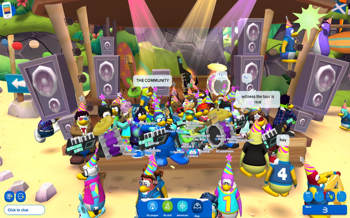 TheRocketLauren's tweet photo. What a great meet up with this penguin family on @clubpenguin. Thanks for streaming @samanthalouhew and was so fun to afterwards attend the @CPReunionEvent! Happy 1 year Anniversary Club Penguin Island! Heres to many more! https://t.co/LjpqmFUeCS