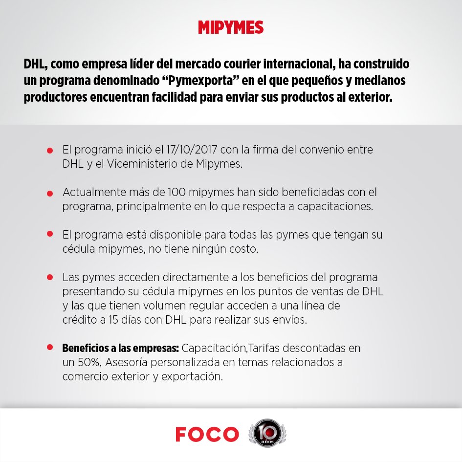 RevistaFocoPy's tweet photo. El programa “Pymexporta” está disponible para todas las pymes que tengan su cédula mipymes, cabe resaltar que no tiene ningún costo.
#FOCO10Años #FocoPy https://t.co/nL3UoKDZO8