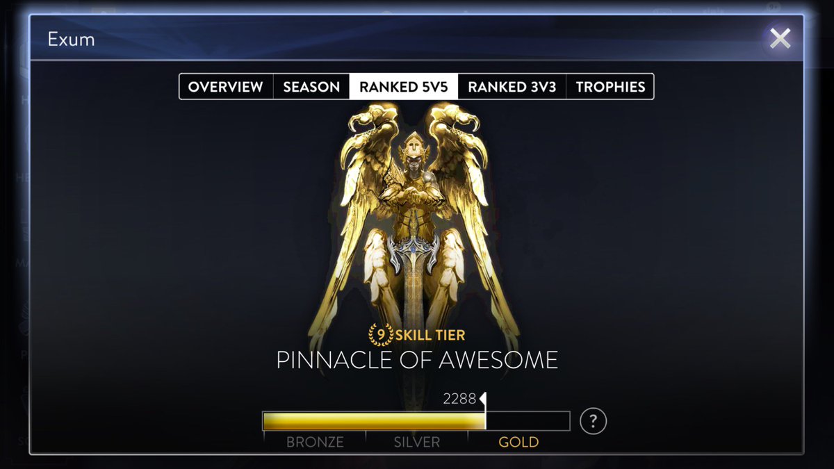 ExumVG's tweet image. So 5v5 rank is fun as hell, and I keep thinking STOP the whining. 

But I’m super scrub and today solo’d to POA gold so I’m thinking its broken af.