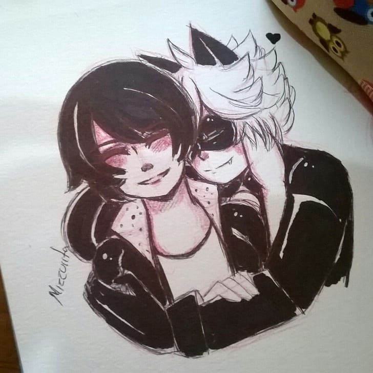 mizzueeiza's tweet photo. Marichat 😍😍💜💙💖💜💙💖💚💚🐞🐱🐞🐱 #marinette #catnoir #marichat #fanart #cartoon #MiraculousLadybug #fanart #love #art https://t.co/v5EwjZgxoy