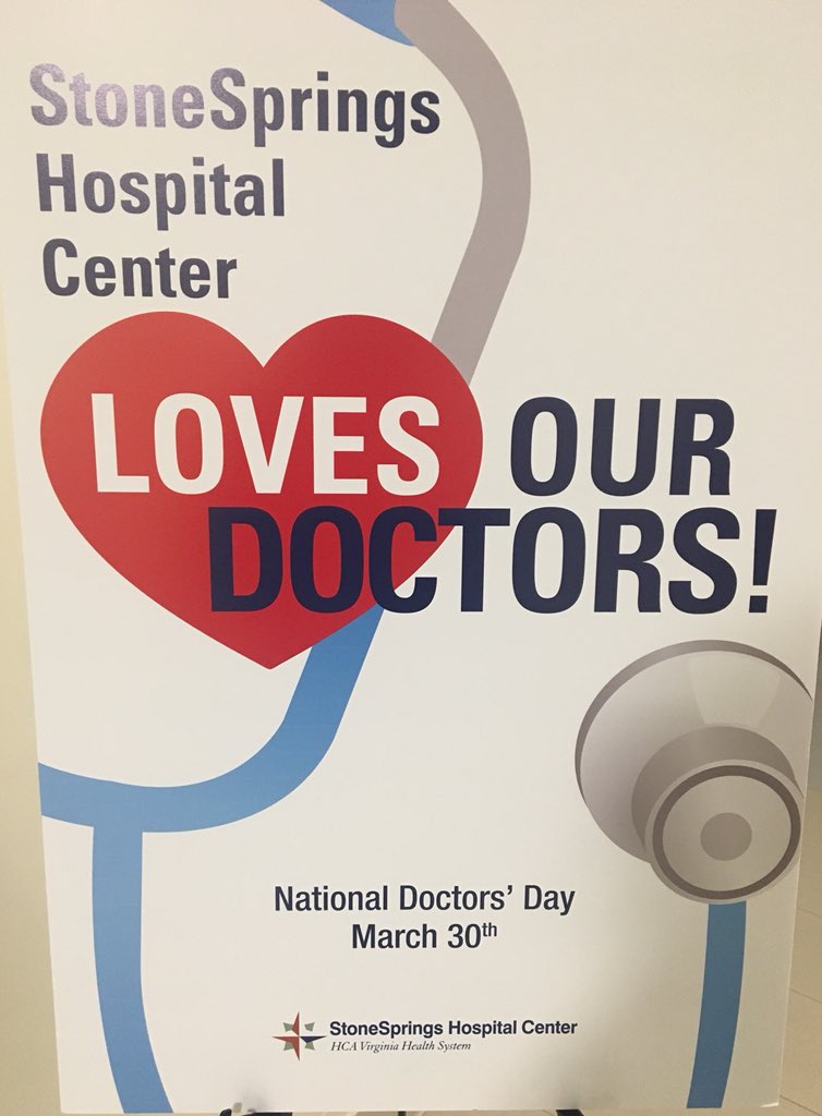 TiffaniHRVP's tweet photo. Happy Doctors’ Day to all of the incredible physicians around the world and especially the elite physicians supporting StoneSprings Hospital Center. Today we honor you!!! Thanks for all that you do!!! #sshcproud #DoctorsDay https://t.co/dLo72ULiup