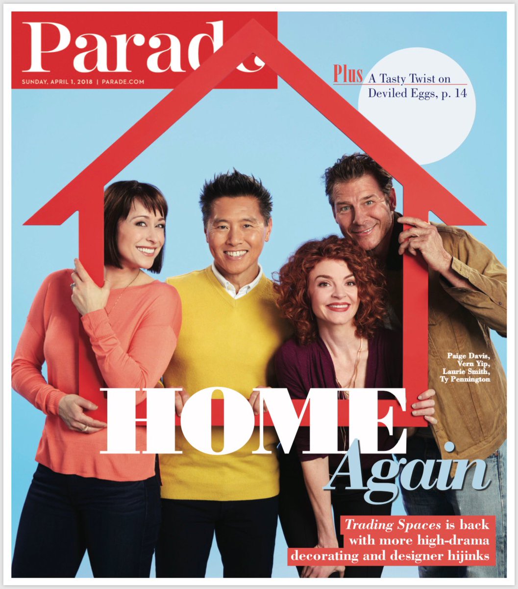 So excited to be the cover article of this week’s <a href="/ParadeMagazine/">Parade Mag</a>!! Check it out! <a href="/TLC/">TLC Network</a> #TradingSpaces