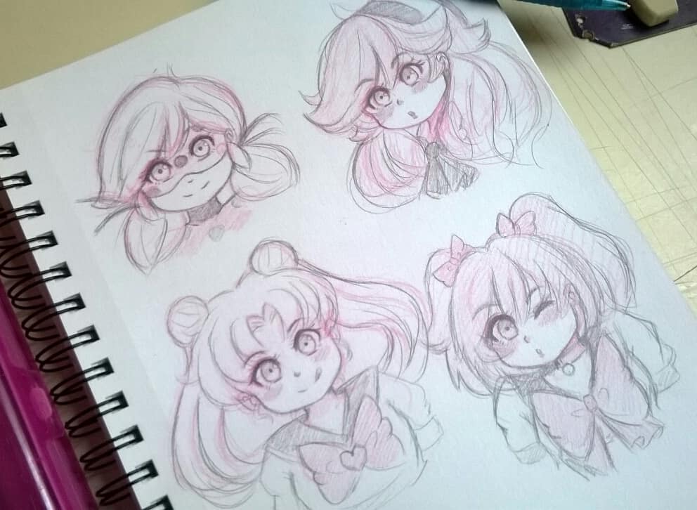 mizzueeiza's tweet photo. Awwwww chibis 😍solo eiza y daimon me pertenecen 🙈💜💚💙💖#catnoir #ladybug #usagitsukino mamoruchiba #ichigoxkisshu #daimoncastel  #eizamizzue #draw #drawig #drawings #sketch #art #cute #chibi #chibis #mystyleart #oc #originalcharacter #magicgirl https://t.co/mmGJpmYaer