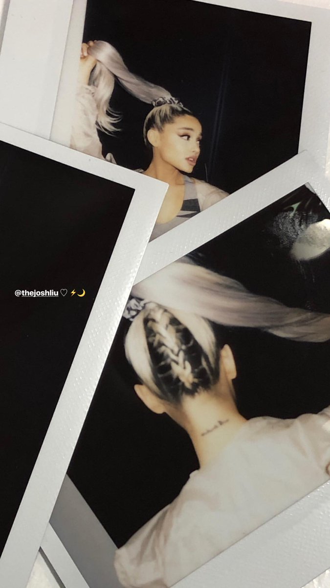 Bkstg's tweet photo. .@ArianaGrande served us new looks when she shared photos from BTS of her #ArianaxReebok collab. Vote for your fave in her Bkstg poll. 🌙 https://t.co/ibAMhAro4Y https://t.co/baWuGSqmB6