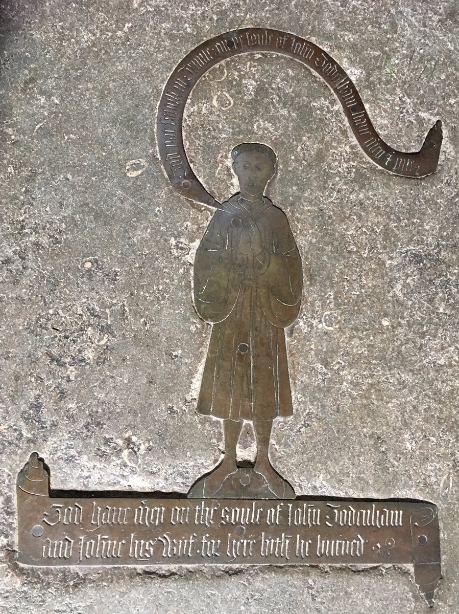 Bit of a #churchadaychallenge backlog. Found a 1450 memorial brass with a speech bubble at fascinating St John Maddermarket, Norwich. Cared for by <a href="/CCT/">CryptocurrencyTALK</a> and a v knowledgeable volunteer on Maundy Thursday.