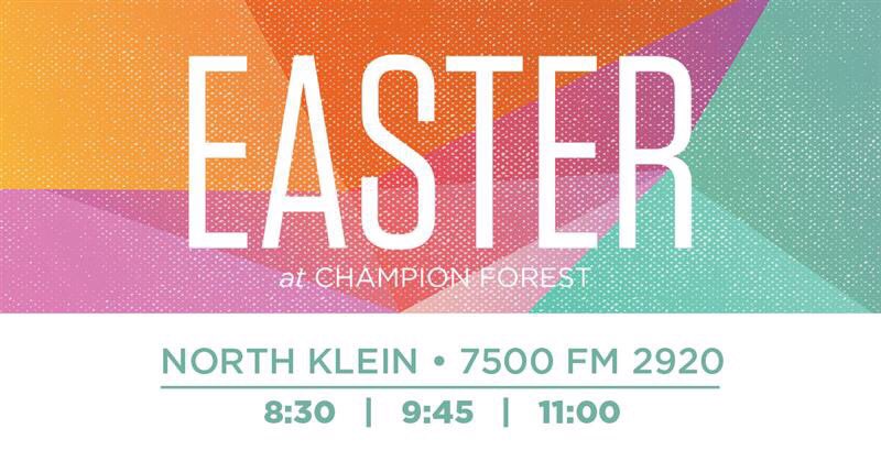 stephentrammell's tweet photo. New schedule @cfnorthklein for Easter Sunday three morning worship services. #HeIsRisen #championforestnearyou @north_students https://t.co/XgdAxxsTJS