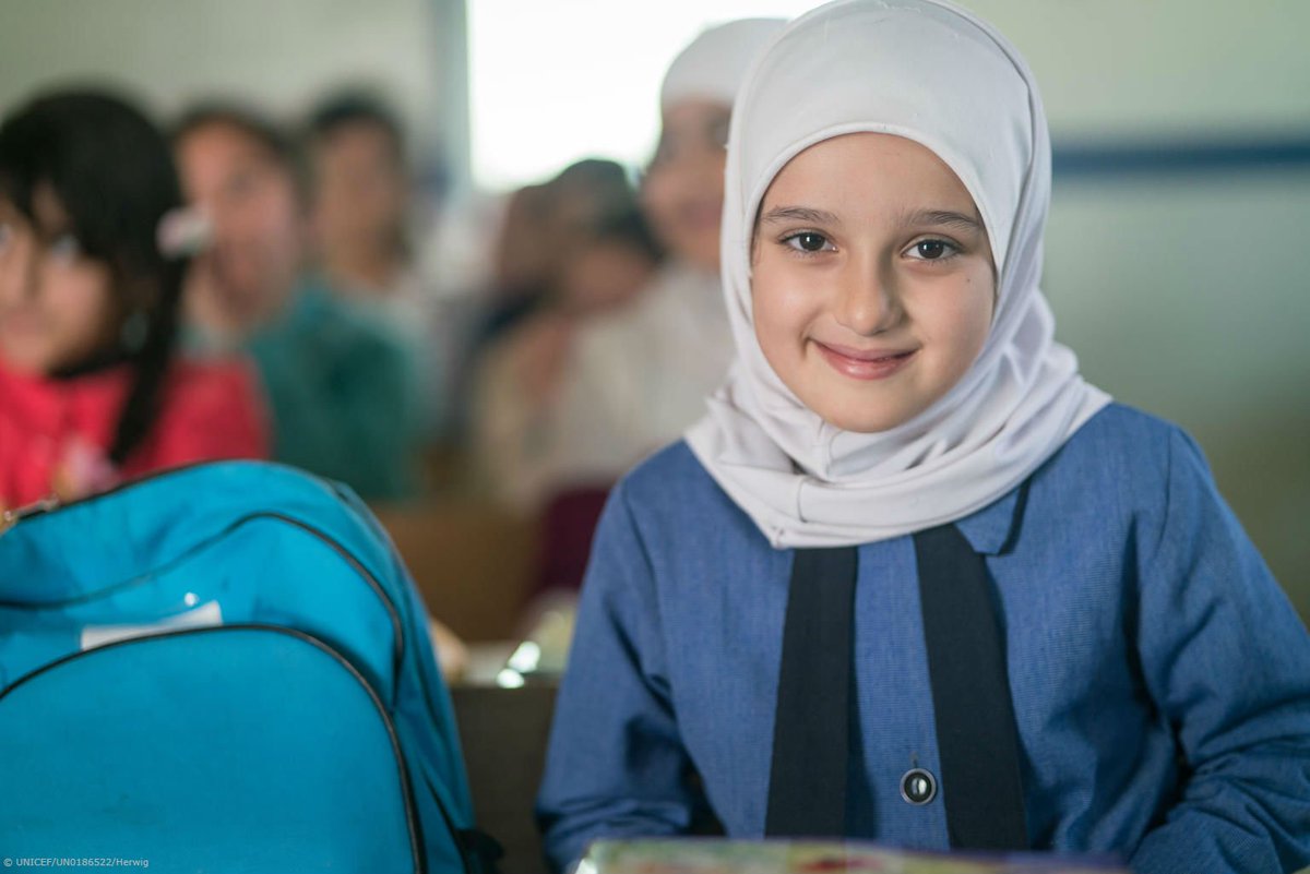 Sadeen, 9, lives in Za’atari refugee camp, Jordan, with her family. She has big dreams! She wants to become an engineer when she grows up. 

#ForEveryChild, education.