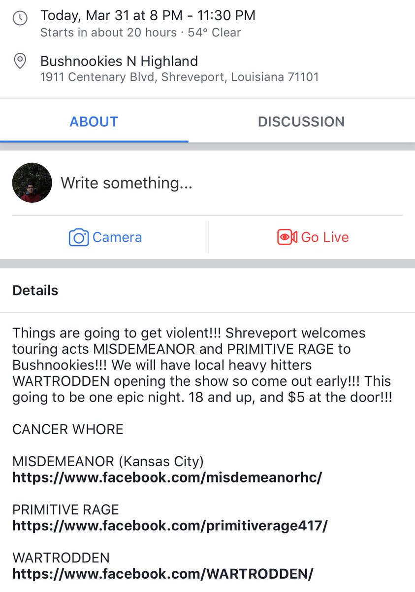 Oklahoma shows out hard. 

Tomorrow we play Shreveport, LA w/ Cancer Whore