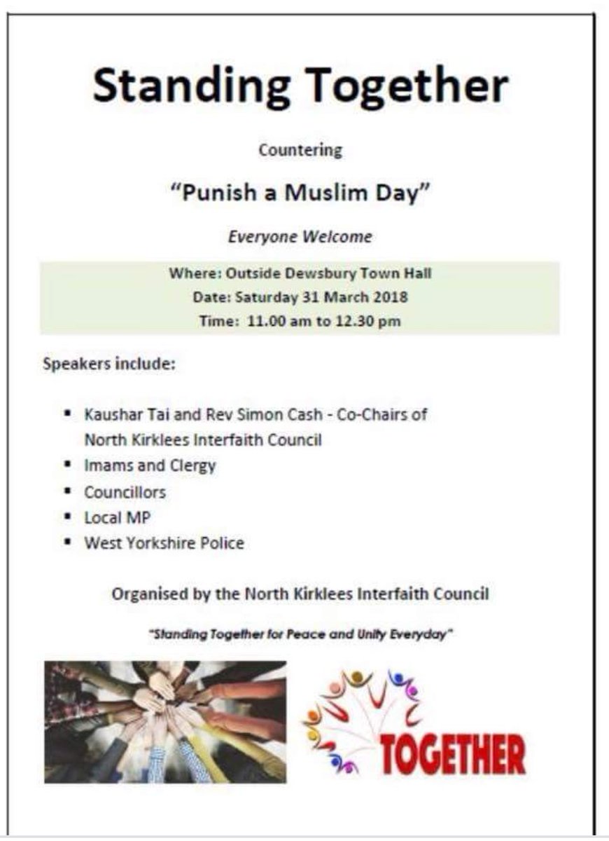 Niki_F's tweet photo. Disgusted that this is required but  proud to be standing together to counter the unfathomable hatred of #PunishAMuslimDay #StandTogether https://t.co/eyOCPQVpXM