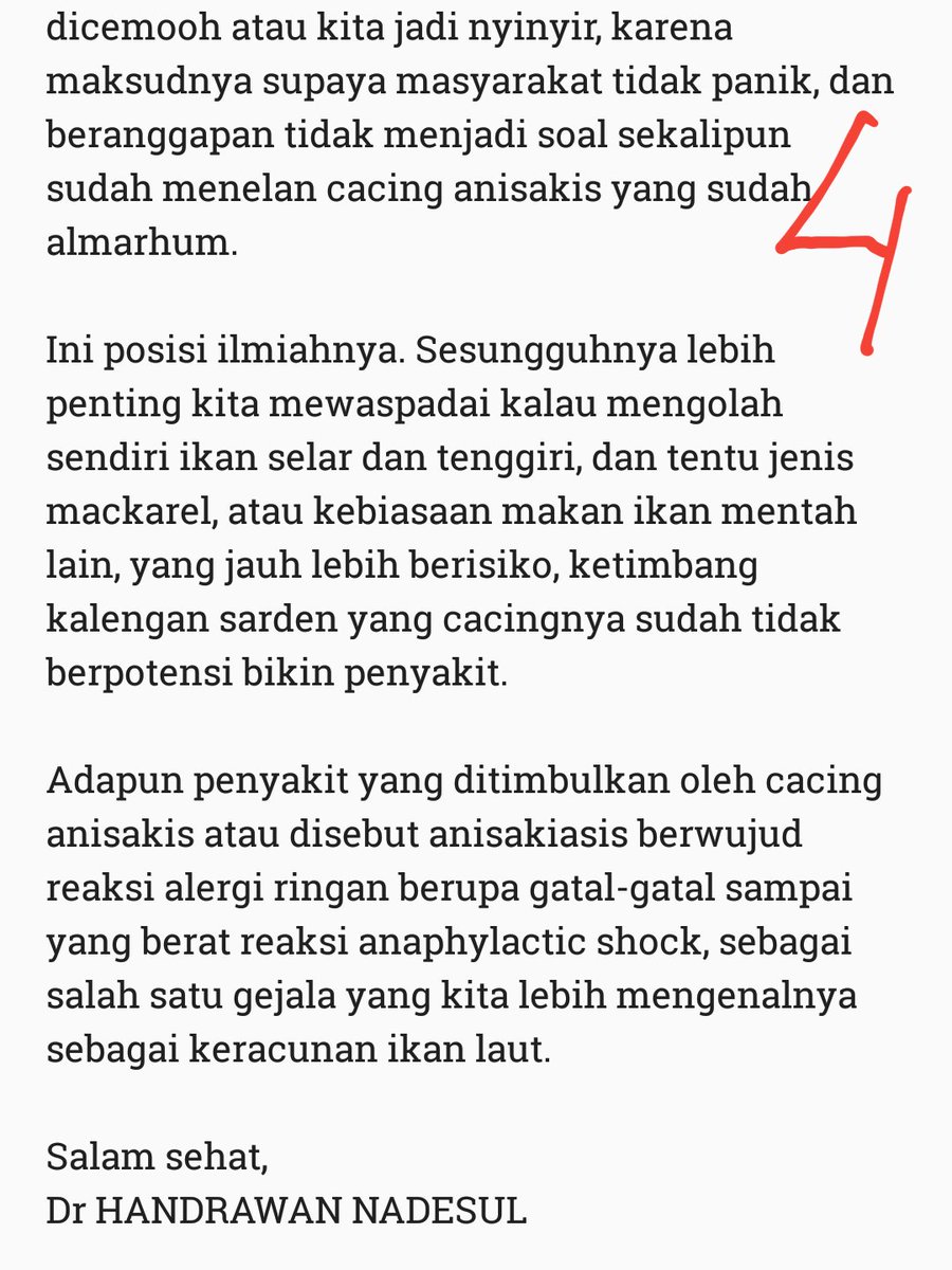 Geger ikan sarden, bagaimana sikap kita?

Ini tulisan apik dari dr. Handrawan Nadesul. Tulisan dari ahlinya, ilmiah tapi ringan. Jadi mestinya mudah dimengerti.

Kalau ini masih berat, dan tak juga faham, perlu #Dilan yg menjelaskan? 😊

#ahoaks #antihoakskesehatan