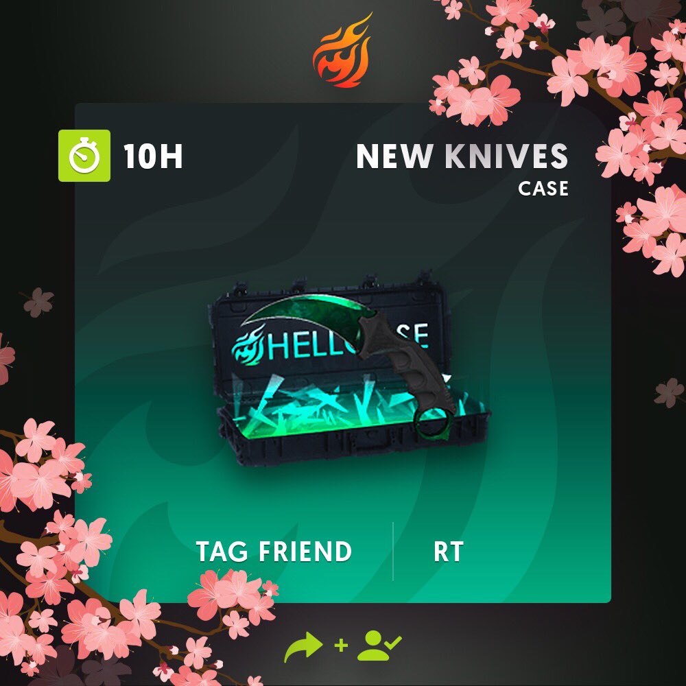 CoyotesDoc's tweet photo. 🔥Get daily money https://t.co/BpFKKGXRri   
🔥Follow us + RT
🔥Tag your friend
💰The prize is New Knives Case by 150$!
⏳A winner in 10h! by #hellcasecom via @c0nvey https://t.co/MT1DK29Eu4