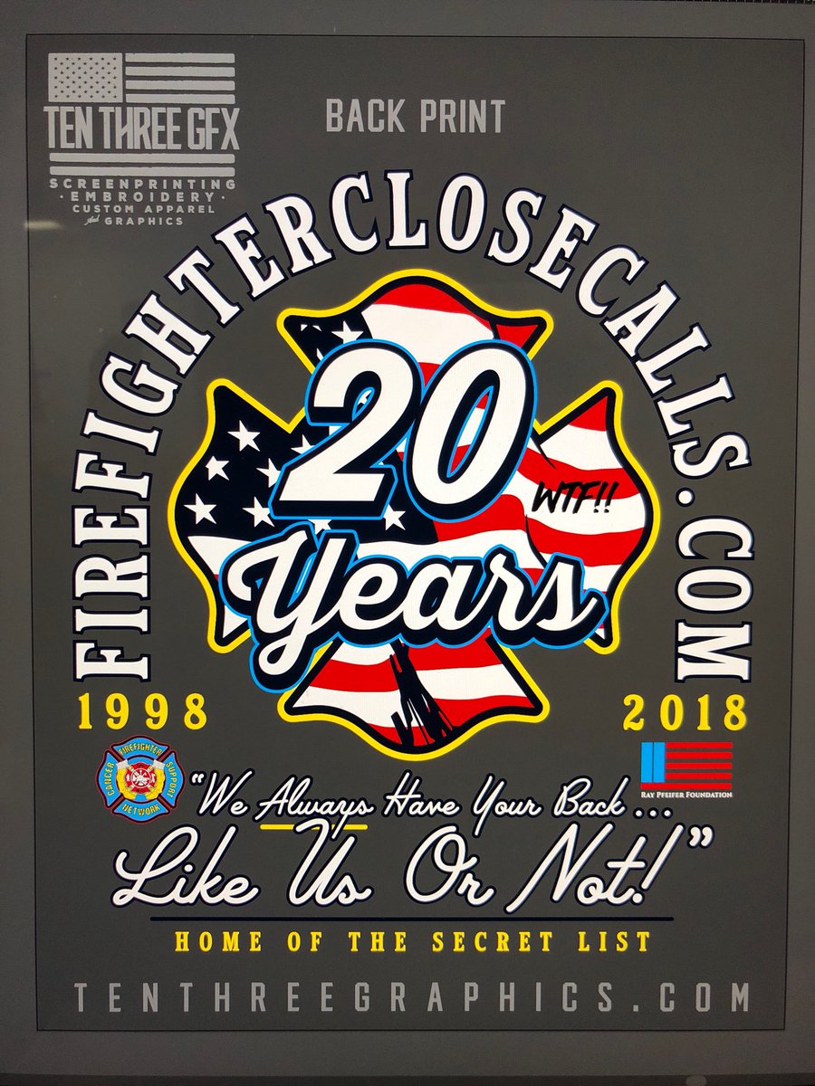 BillyGoldfeder's tweet image. HELP FIGHT FIREFIGHTER CANCER WITH THIS 20th ANNIVERSARY T-SHIRT.  (Please share/ReTweet and Order A Shirt!) firefighterclosecalls.com/its-our-20th-y… @FCSNnational @RayPfeiferFDTN @TenThreeGFX #firefighter #firefighters #Cancer #raypfeifer #FDNY @fireengineering @FDIC @FirehouseNews @firenation